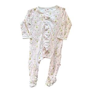 E=MC2 MAGNETIC CLOSE GIRLS SIZE 3-6 MONTHS CAT ANIMAL PINK SLEEPER EUC PAJAMAS